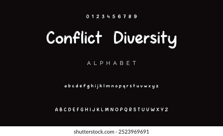 Zeichentrickschrift Vektor des modernen abstrakten Alphabets.