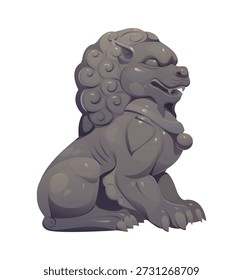 Cartoon Foo dog stone lion statue China landmark icon or symbol. Asian landmark object, Asia isolated Foo dog stone lion statue history vector item. China architecture cartoon icon or symbol
