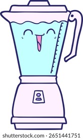 processador de comida de desenho animado em cor neon brilhante