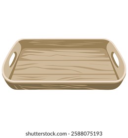 Cartoon Food Tray Icon Vector Illustration of Salver on White Background