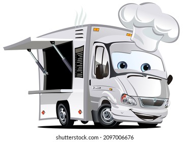 Cartoon food truck isolated on white background. Available EPS-10 vector format separated by groups and layers for easy edit