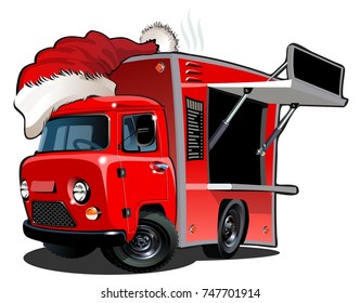 Cartoon food truck isolated on white background. Available EPS-10 vector format separated by groups and layers for easy edit