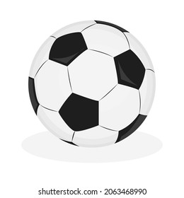 Cartoon football ball. Isolated soccer ball on a white background. Stock vector. Flat illustration.