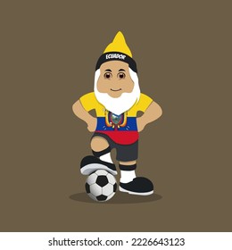 Cartoon Football championship flag Ecuador
