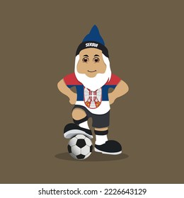 Cartoon Football championship flag Serbia