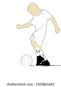cartoon footballer white shirt yellow skin.