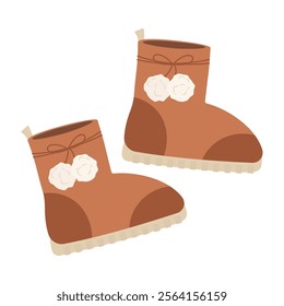 Cartoon footwear. Boots, heels, Chelsea, and winter boots flat vector illustration. Fall Winter trendy footwear