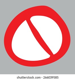 cartoon forbidden sign, vector design element