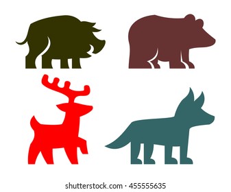 cartoon forest animals set
