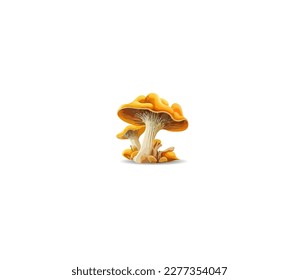 Cartoon forest mushrooms "honey mushrooms" on a white background. Vector illustration, print for background, print on fabric, paper, wallpaper, packaging