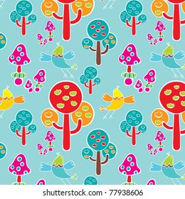 cartoon forest. print design