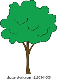 Cartoon forest tree. Vector illustration.