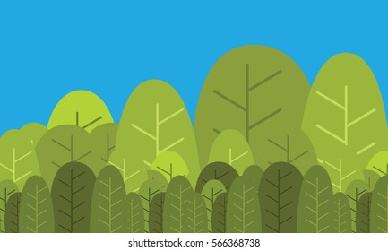 cartoon forest vector graphics illustration