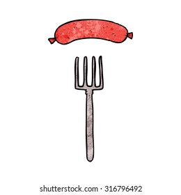 cartoon fork and sausage