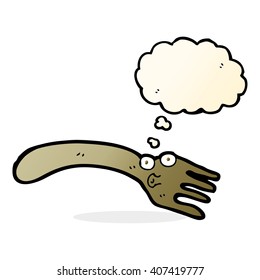 cartoon fork with thought bubble