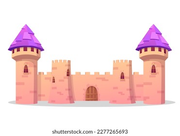 Cartoon Fortress Medieval Stone Castle Illustration