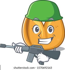 A cartoon of fortune cookie Army with machine gun