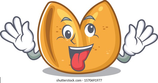 Cartoon fortune cookie isolated in bring gift character