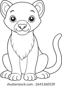Cartoon fossa coloring page with playful animal design ideal for young wildlife fans and artists