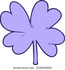 cartoon four leaf clover in bright neon colors