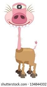 Cartoon four legs monster