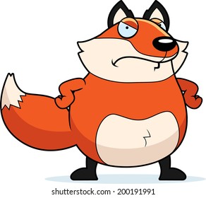 A cartoon fox with an angry expression.