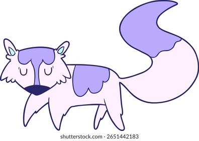 cartoon fox in bright neon color