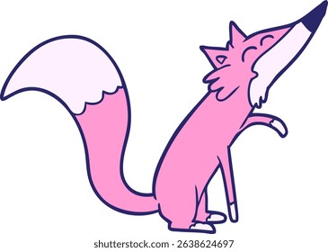cartoon fox in bright neon colors