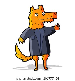 cartoon fox businessman