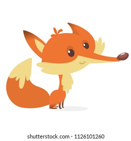 Cartoon fox character. Vector illustration of fox isolated