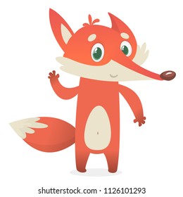 Cartoon fox character. Vector illustration of fox isolated