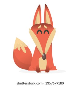 Cartoon fox character. Vector illustration of fox isolated