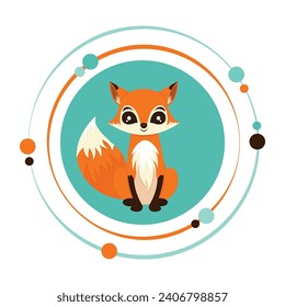 Un icono gráfico de ilustración vectorial de carácter de fox de caricatura