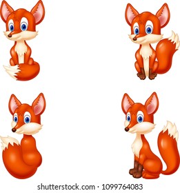 Cartoon fox collection set