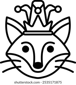 A cartoon fox with a crown on its head