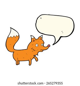 cartoon fox cub with speech bubble