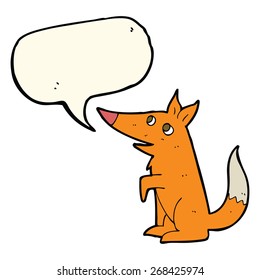 cartoon fox cub with speech bubble
