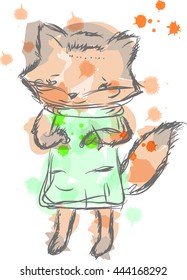 Cartoon Fox. Doodle.