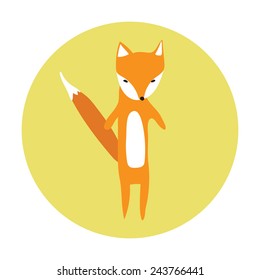 Cartoon fox flat icon