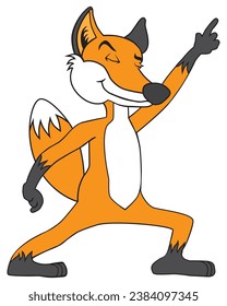 A cartoon fox is getting into his disco dance moves