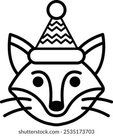 A cartoon fox with a hat and a bow on top of it