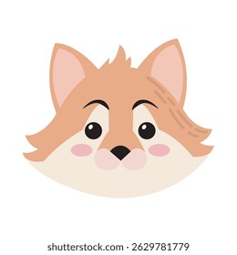 Cartoon fox head design. Vector illustration