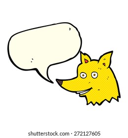 cartoon fox head with speech bubble