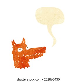 cartoon fox head with speech bubble