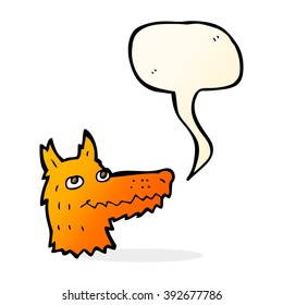 cartoon fox head with speech bubble
