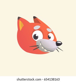 Cartoon fox icon. Vector illustration of a fox head. Great for logo or emblem. Isolated on white