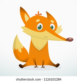 Cartoon fox illustrated. Vector icon 