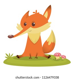 Cartoon fox illustrated. Vector icon 