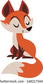 Cartoon fox illustration vector art isolated on background.