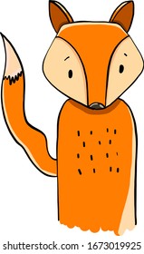 Cartoon-Fuchs, Illustration, Vektorillustration auf weißem Hintergrund.
